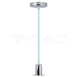 Пендел Хромиран Купол Светло Син Кабел