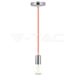 Пендел Хромиран Купол Светло Оранжев Кабел