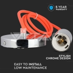 Пендел Хромиран Купол Светло Оранжев Кабел