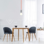 Пендел Хромиран Купол Светло Оранжев Кабел