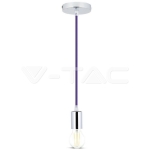 Пендел Хромиран Купол Светло Лилав Кабел