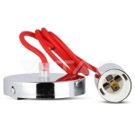 Пендел Хромиран Купол Светло Червен Кабел