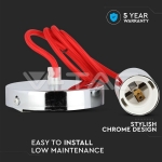 Пендел Хромиран Купол Светло Червен Кабел