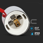 Пендел Хромиран Купол Светло Червен Кабел