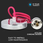 Пендел Хромиран Купол Светло Роза Кабел