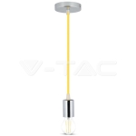 Пендел Хромиран Купол Светло Жълт Кабел