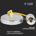 Пендел Хромиран Купол Светло Жълт Кабел