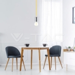 Пендел Хромиран Купол Светло Жълт Кабел