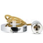 Пендел Хромиран Купол Светло Бежов Кабел