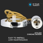 Пендел Хромиран Купол Светло Бежов Кабел