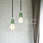 Фасунга Порцелан E27 Зелен