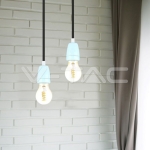 Фасунга Порцелан E27 Син