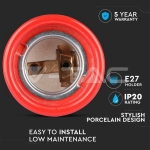Фасунга Порцелан E27 Червен