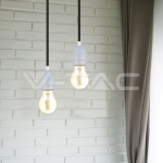 Фасунга Порцелан E27 Сив