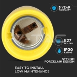 Фасунга Порцелан E27 Жълт