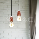 Фасунга Порцелан E27 Кафяв