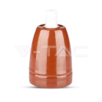 Фасунга Порцелан E27 Кафяв