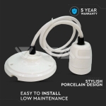 Пендел Порцеланова Фасунга E27 Бял