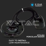 Пендел Порцеланова Фасунга E27 Черен