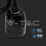 Пендел Порцеланова Фасунга E27 Черен