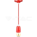 Пендел Порцеланова Фасунга E27 Червен