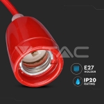 Пендел Порцеланова Фасунга E27 Червен