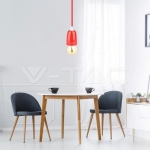 Пендел Порцеланова Фасунга E27 Червен