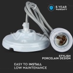 Пендел Порцеланова Фасунга E27 Сив