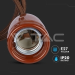 Пендел Порцеланова Фасунга E27 Кафяв