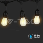 Градински Гирлянд с Фасунги Е27 за 15бр. Крушки