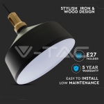 Пендел Черна Шапка Основа Дърво Широк