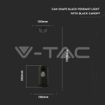 Пендел Черен Мат С Черен Кабел