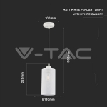 Пендел Бял Мат С Бял Кабел