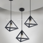 Геометричен Пендел Матово Черно Кръг 3D