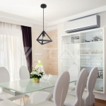 Геометричен Пендел Матово Черно Кръг 3D