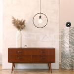 Геометричен Пендел Матово Черно Кръг