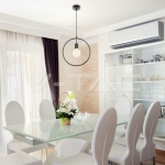 Геометричен Пендел Матово Черно Кръг