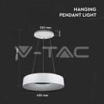 20 LED Пендел Димиращ Бял 3000K