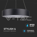 20 LED Пендел Димиращ Черен 3000K