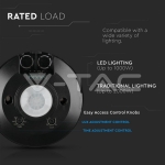 Сензор за Движение за Таван Плосък Черен