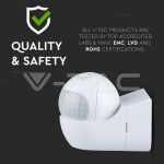 Сензор за Движение Стена Въртяща Глава Бял