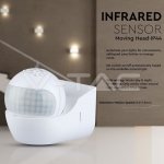 Сензор за Движение Стена Въртяща Глава Бял