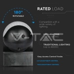 Сензор за Движение Стена Въртяща Глава Черен