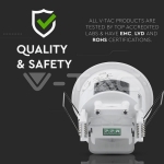 Сензор за Движение Вграждане В Таван Бял