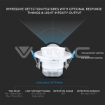 Сензор за Движение Вграждане В Таван Въртяща Глава Бял