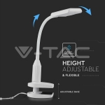 7W LED Настолна Лампа С Щипка Бяла 3000K