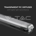 LED Водозащитено тяло PC/PC 2x1200мм 36W Бяла Светлина