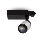 10W LED Прожектор Релсов Монтаж Черно/Бяло Тяло Бяла Светлина