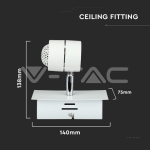 1 x GU10 Корпус Луна Релсов Монтаж Бял