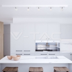 1 x GU10 Корпус Луна Релсов Монтаж Бял